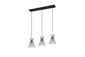 Trio Lighting Rod taklampe 3L E27 svart/gull - Belysning - Innendørsbelysning & Lamper - Kjøkkenlampe - Taklampe kjøkken