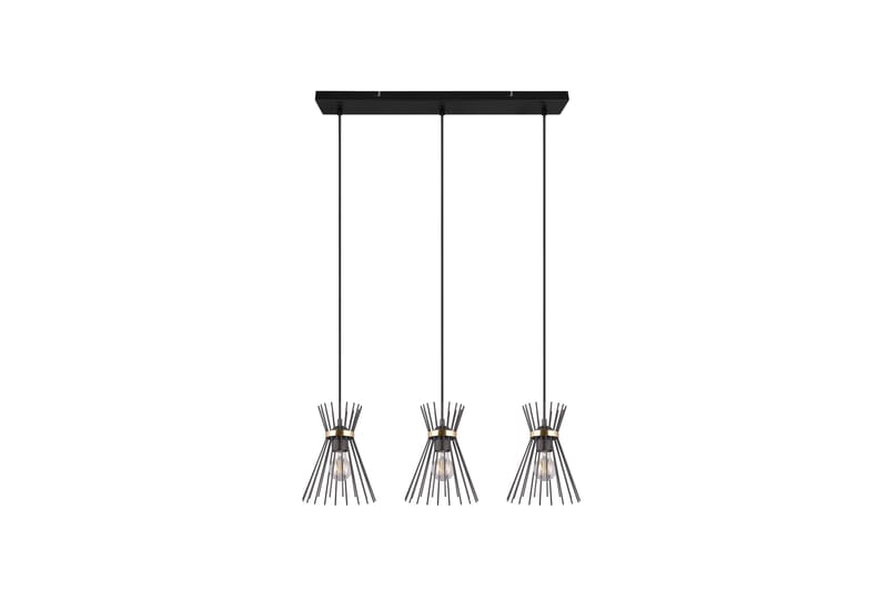 Trio Lighting Rod taklampe 3L E27 svart/gull - Belysning - Innendørsbelysning & Lamper - Kjøkkenlampe - Taklampe kjøkken