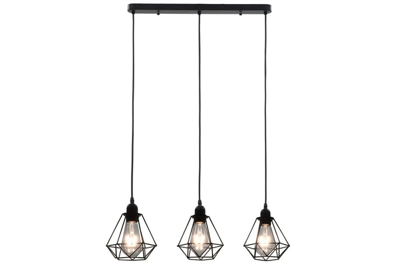 Taklampe med diamant-design svart 3 x E27 lysprer - Svart - Vinduslampe hengende - Pendellamper & Hengelamper - Stuelampe - Vinduslampe - Taklampe kjøkken - Soveromslampe