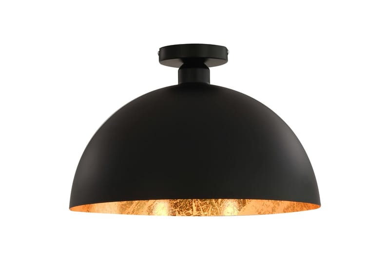 Taklamper 2 stk svart og gull halvkuleformet E27 - Svart - Taklampe kjøkken - Vinduslampe hengende - Vinduslampe - Pendellamper & Hengelamper - Soveromslampe - Stuelampe