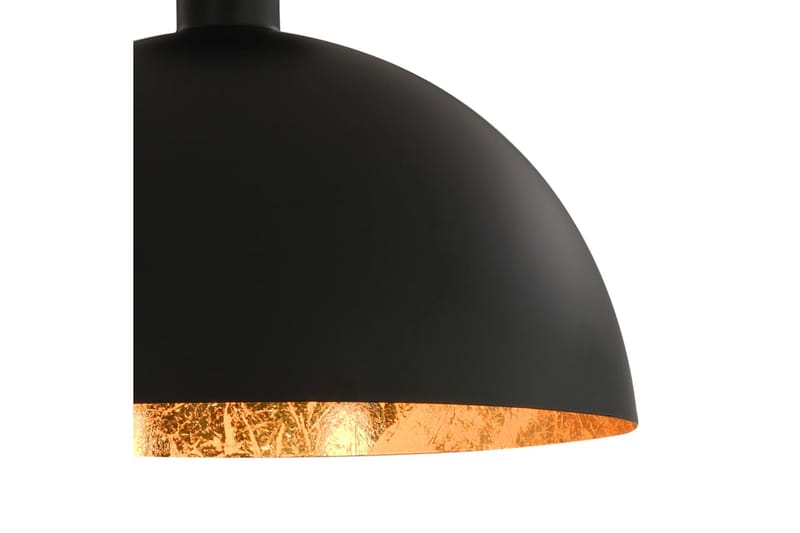 Taklamper 2 stk svart og gull halvkuleformet E27 - Svart - Taklampe kjøkken - Vinduslampe hengende - Vinduslampe - Pendellamper & Hengelamper - Soveromslampe - Stuelampe