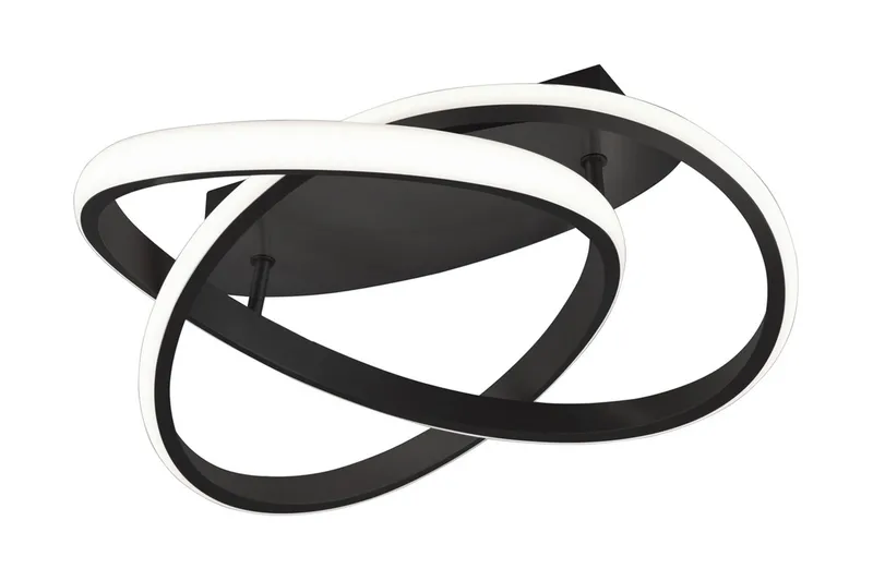 Trio Lighting Course LED plafond matt sort, Matt svart/Hvit