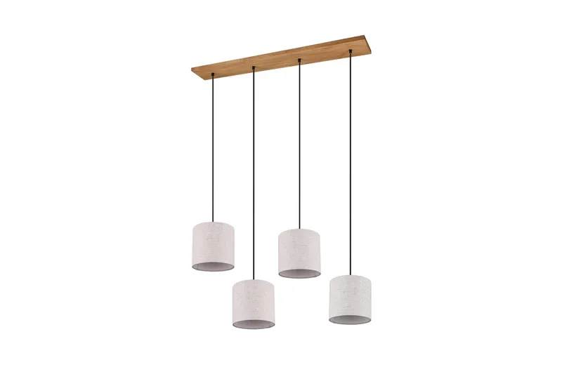 Trio Lighting Elmau taklampe 4L E27 tre/beige - Belysning - Innendørsbelysning & Lamper - Kjøkkenlampe - Taklampe kjøkken