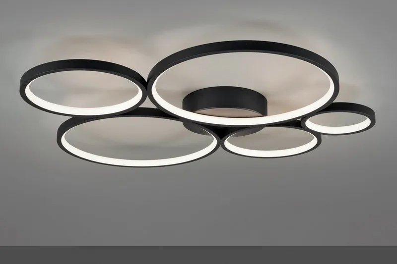 Trio Lighting Rondo LED plafond matt svart 5L - Matt svart - Belysning - Innendørsbelysning & Lamper - Kjøkkenlampe - Taklampe kjøkken