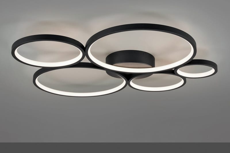 Trio Lighting Rondo LED plafond matt svart 5L - Matt svart - Belysning - Innendørsbelysning & Lamper - Kjøkkenlampe - Taklampe kjøkken