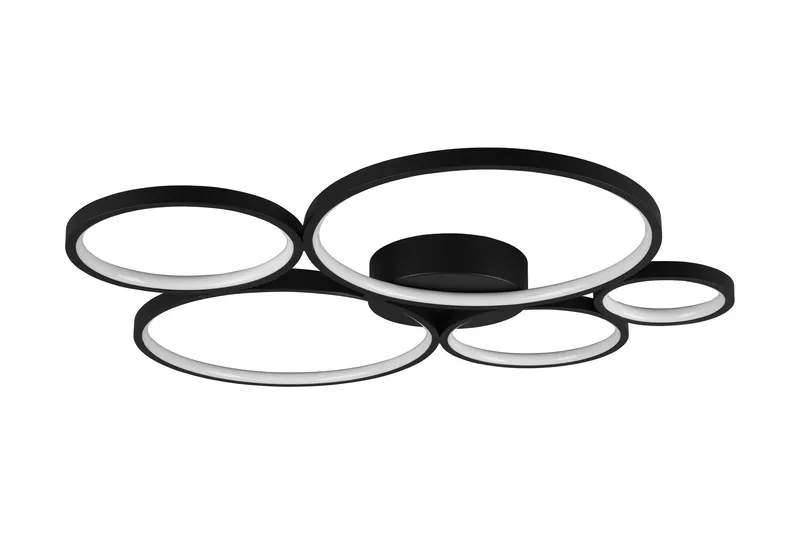 Trio Lighting Rondo LED plafond matt svart 5L - Matt svart - Belysning - Innendørsbelysning & Lamper - Kjøkkenlampe - Taklampe kjøkken