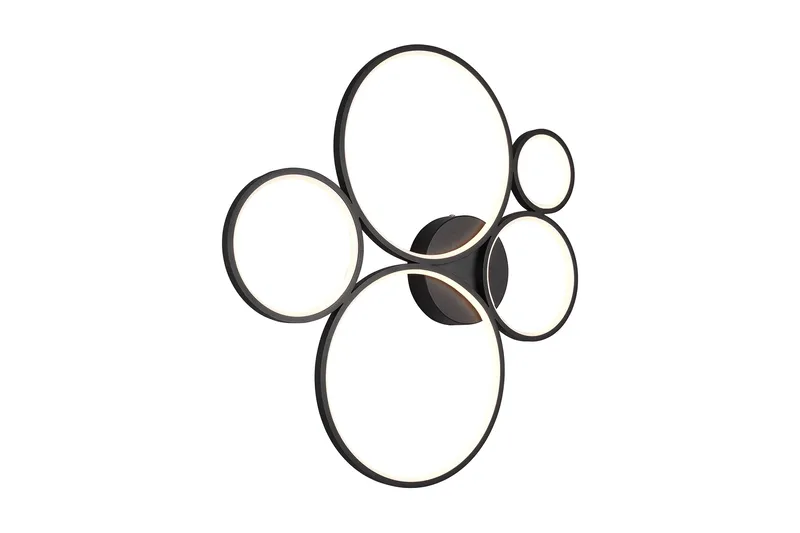 Trio Lighting Rondo LED plafond matt svart 5L - Matt svart - Belysning - Innendørsbelysning & Lamper - Kjøkkenlampe - Taklampe kjøkken