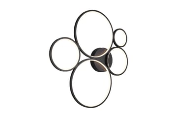 Trio Lighting Rondo LED plafond matt svart 5L - Matt svart - Belysning - Innendørsbelysning & Lamper - Kjøkkenlampe - Taklampe kjøkken