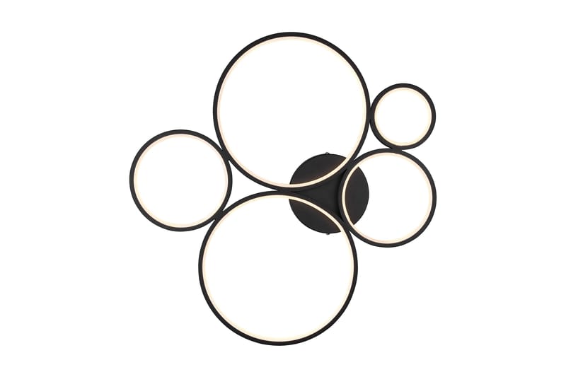 Trio Lighting Rondo LED plafond matt svart 5L - Matt svart - Belysning - Innendørsbelysning & Lamper - Kjøkkenlampe - Taklampe kjøkken