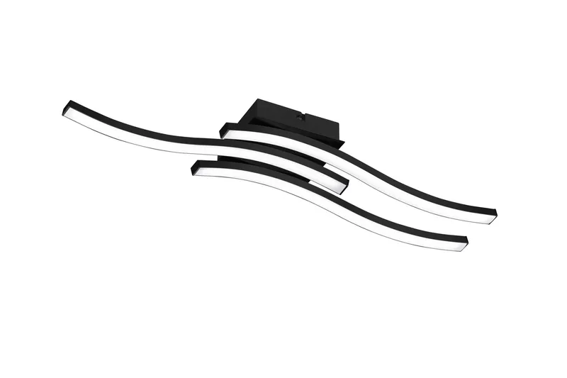 Trio Lighting Route LED plafond 3L matt sort, Matt svart/Hvit