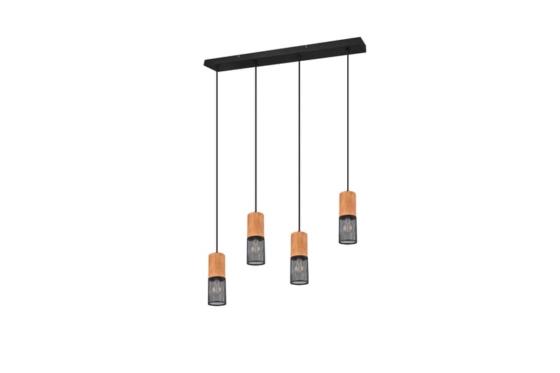 Trio Lighting Tosh taklampe 4L E27 matt sort - Natur/Matt svart - Belysning - Innendørsbelysning & Lamper - Kjøkkenlampe - Taklampe kjøkken