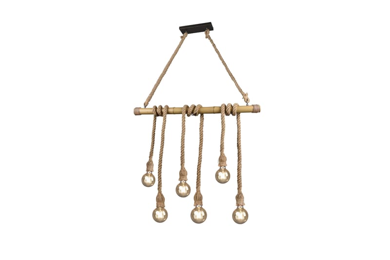 Trio Lighting Wilma taklampe 6L E27 bambus/sisal - Belysning - Innendørsbelysning & Lamper - Kjøkkenlampe - Taklampe kjøkken