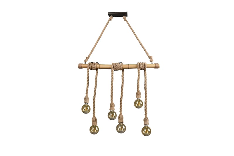Trio Lighting Wilma taklampe 6L E27 bambus/sisal - Belysning - Innendørsbelysning & Lamper - Kjøkkenlampe - Taklampe kjøkken