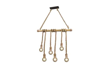 Trio Lighting Wilma taklampe 6L E27 bambus/sisal - Belysning - Innendørsbelysning & Lamper - Kjøkkenlampe - Taklampe kjøkken