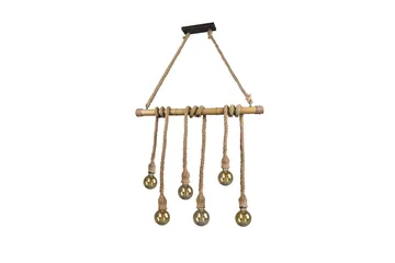 Trio Lighting Wilma taklampe 6L E27 bambus/sisal - Belysning - Innendørsbelysning & Lamper - Kjøkkenlampe - Taklampe kjøkken