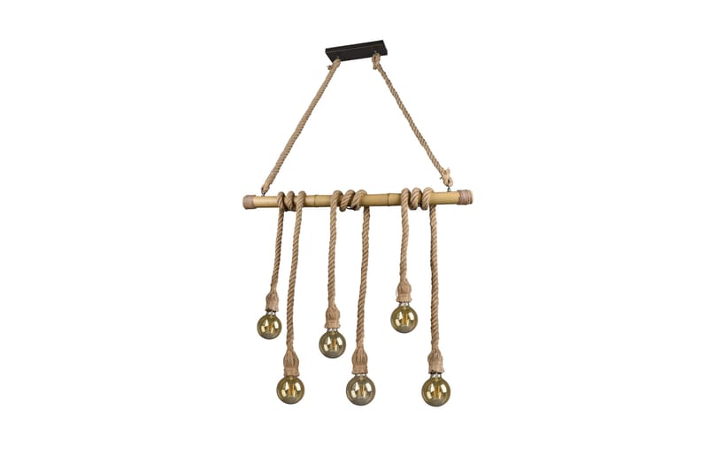 Trio Lighting Wilma taklampe 6L E27 bambus/sisal - Belysning - Innendørsbelysning & Lamper - Kjøkkenlampe - Taklampe kjøkken