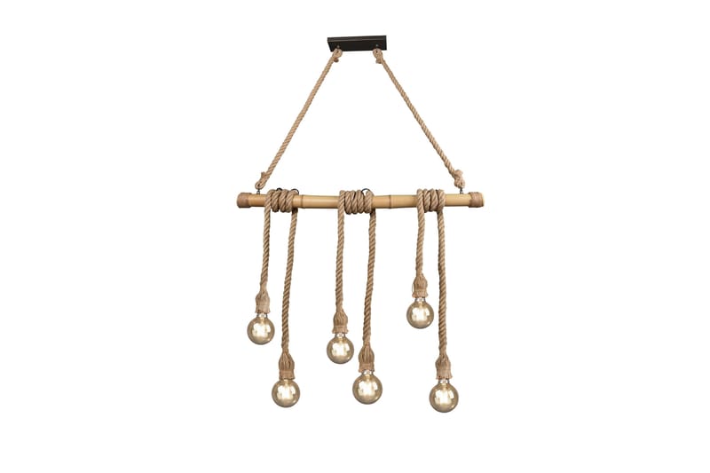 Trio Lighting Wilma taklampe 6L E27 bambus/sisal - Belysning - Innendørsbelysning & Lamper - Kjøkkenlampe - Taklampe kjøkken