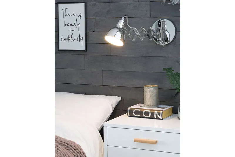 Klarve Vegglampe 2 stk E14 - Sølv - Belysning - Innendørsbelysning & Lamper - Nattlampe - Nattlampe vegg