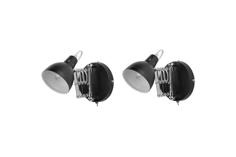 Klarve Vegglampe 2 stk E14 - Svart - Belysning - Innendørsbelysning & Lamper - Nattlampe - Nattlampe vegg