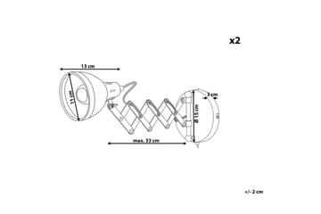 Klarve Vegglampe 2 stk E14 - Svart - Belysning - Innendørsbelysning & Lamper - Nattlampe - Nattlampe vegg