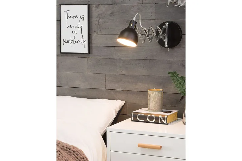 Klarve Vegglampe 2 stk E14 - Svart - Belysning - Innendørsbelysning & Lamper - Nattlampe - Nattlampe vegg