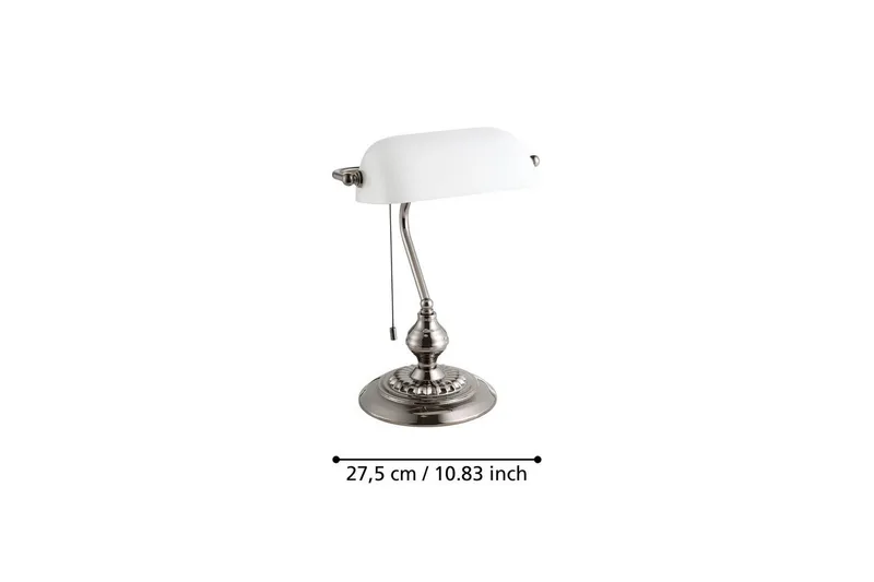Bordlampe Eglo Banker Nickel Hvit - Hvit - Belysning - Innendørsbelysning & Lamper - Bordlampe - Skrivebordslampe