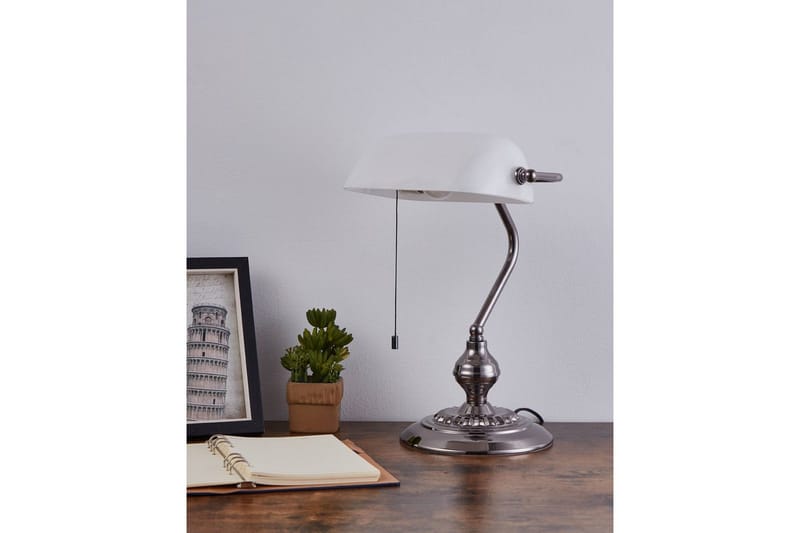Bordlampe Eglo Banker Nickel Hvit - Hvit - Belysning - Innendørsbelysning & Lamper - Bordlampe - Skrivebordslampe