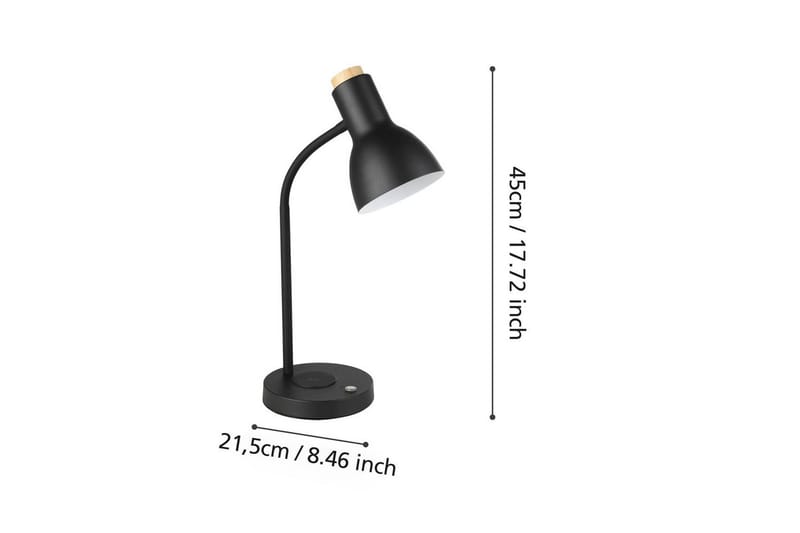 Bordlampe Eglo Veradal-Qi med Touch - Svart/Brun - Belysning - Innendørsbelysning & Lamper - Bordlampe - Skrivebordslampe