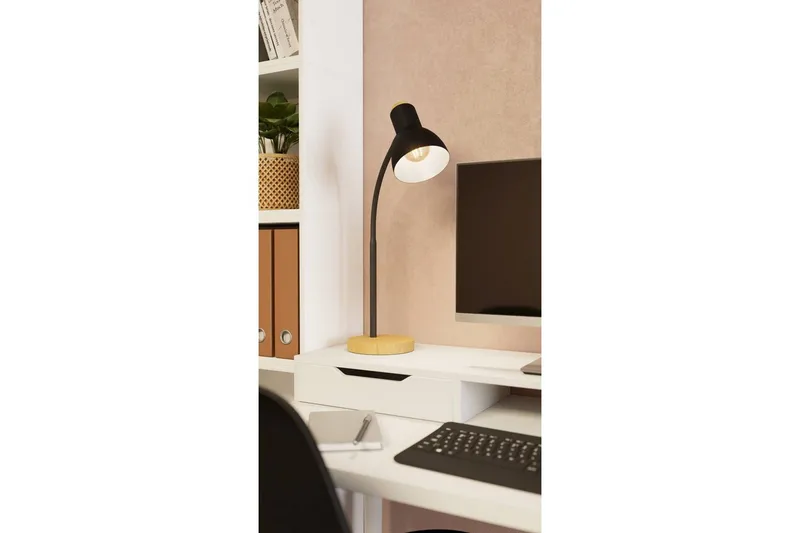 Bordlampe Eglo Veradal Svart, Brun - Svart/Brun - Belysning - Innendørsbelysning & Lamper - Bordlampe - Skrivebordslampe