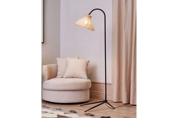 Levanze Gulvlampe 148 cm - Svart/Natur - Belysning - Innendørsbelysning & Lamper - Soveromslampe