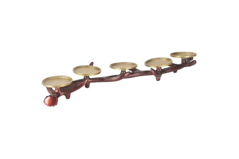 Ljusstake Beliani Cleonae Brown||GOLD - Innredning - Lys & dufter - Lysestaker og lykter - Kandelaber & lysestake bord
