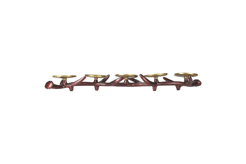 Ljusstake Beliani Cleonae Brown||GOLD - Innredning - Lys & dufter - Lysestaker og lykter - Kandelaber & lysestake bord
