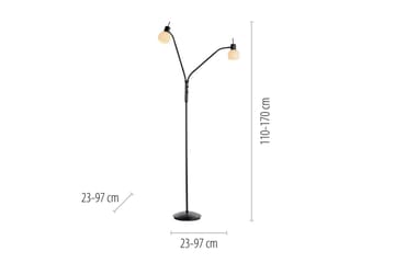 Loki Just Light Gulvlampe - Belysning - Innendørsbelysning & Lamper - Gulvlampe - Toarmet gulvlampe