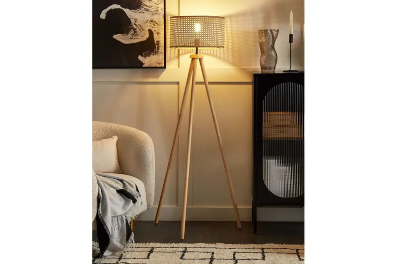 Makronisos Gulvlampe 150 cm - Lyst tre - Belysning - Innendørsbelysning & Lamper - Soveromslampe