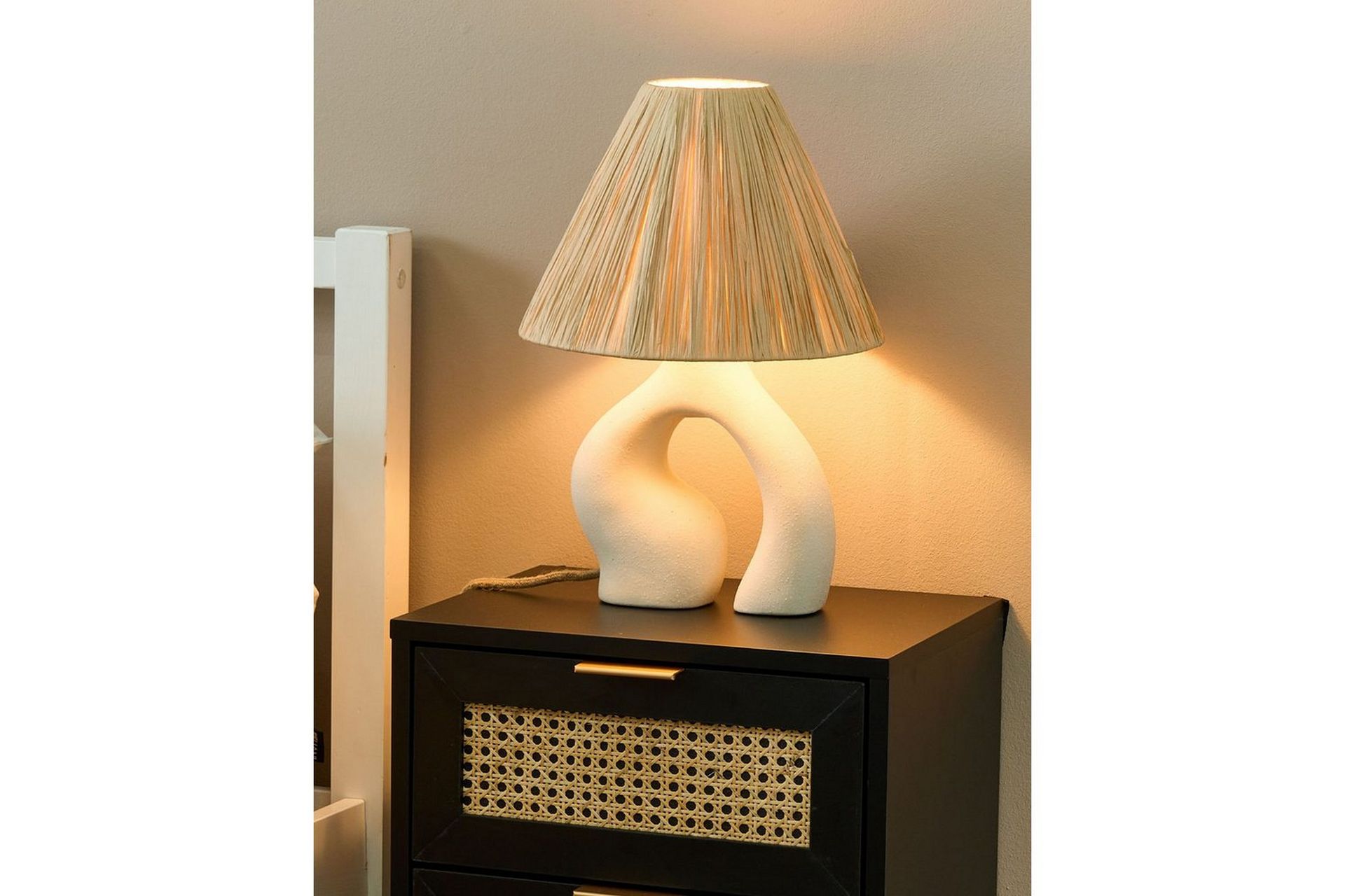 Marettimo Bordlampe 42 cm E27 - Hvit/Natur - Belysning - Innendørsbelysning & Lamper - Vinduslampe - Vinduslampe på fot