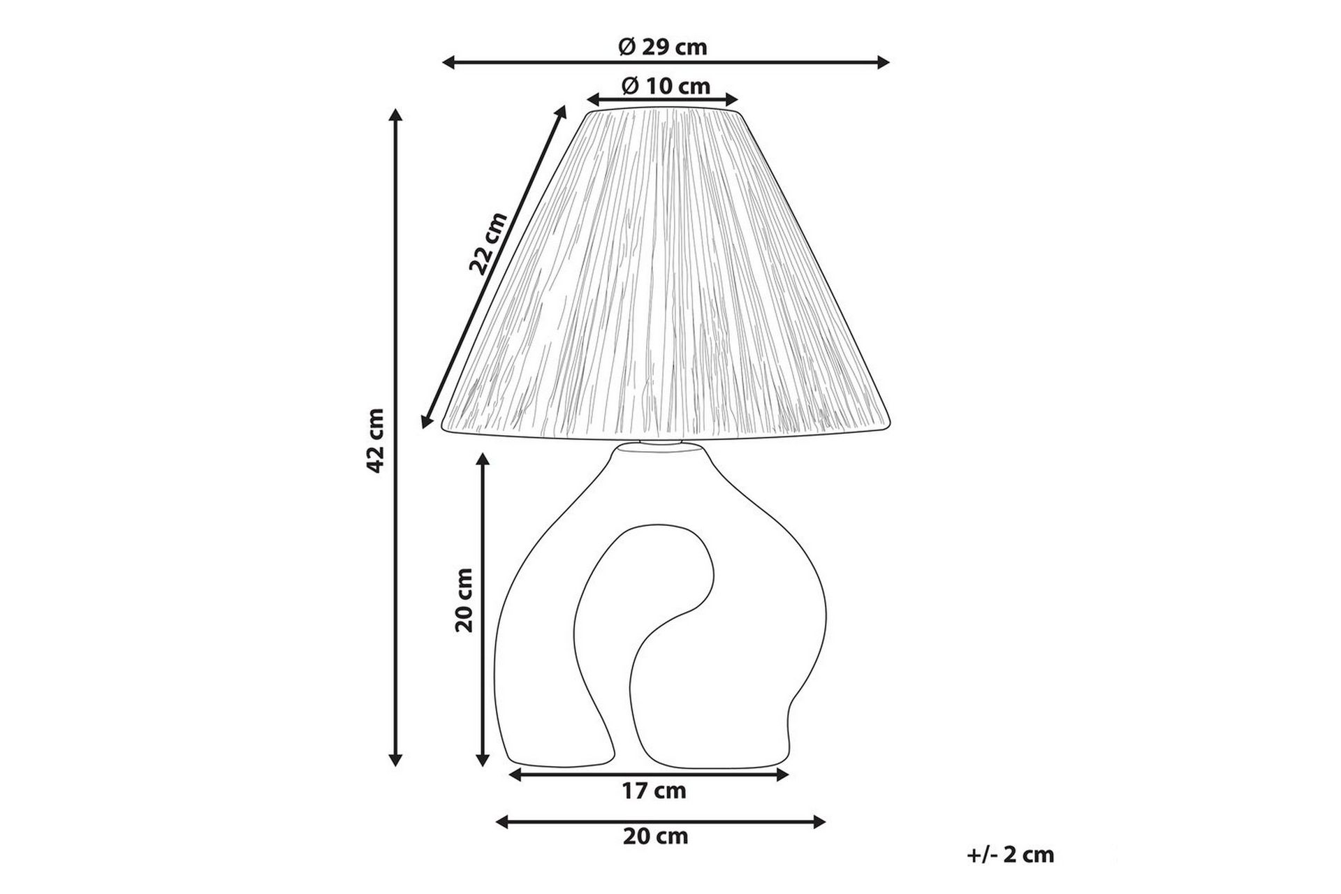 Marettimo Bordlampe 42 cm E27 - Hvit/Natur - Belysning - Innendørsbelysning & Lamper - Vinduslampe - Vinduslampe på fot