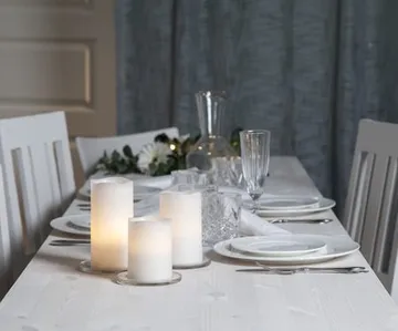 May LED-kubbelys 3-pakning 7,5 cm - marmorert hvit - Belysning - Innendørsbelysning & Lamper - Dekorasjonsbelysning