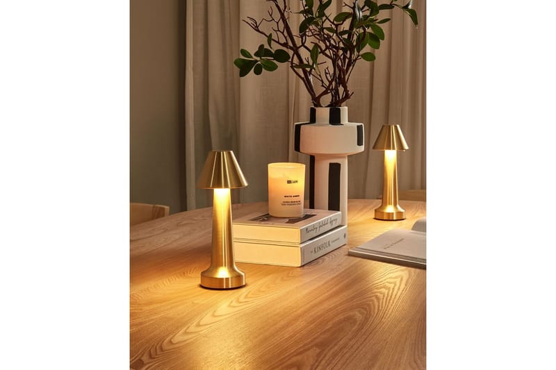 Adasi LED Bordlampe 2 stk 24 cm - Gull - Belysning - Innendørsbelysning & Lamper - Nattlampe - Nattlampe bord