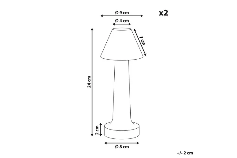 Adasi LED Bordlampe 2 stk 24 cm - Svart - Belysning - Innendørsbelysning & Lamper - Nattlampe - Nattlampe bord