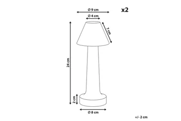 Adasi LED Bordlampe 2 stk 24 cm - Svart - Belysning - Innendørsbelysning & Lamper - Nattlampe - Nattlampe bord