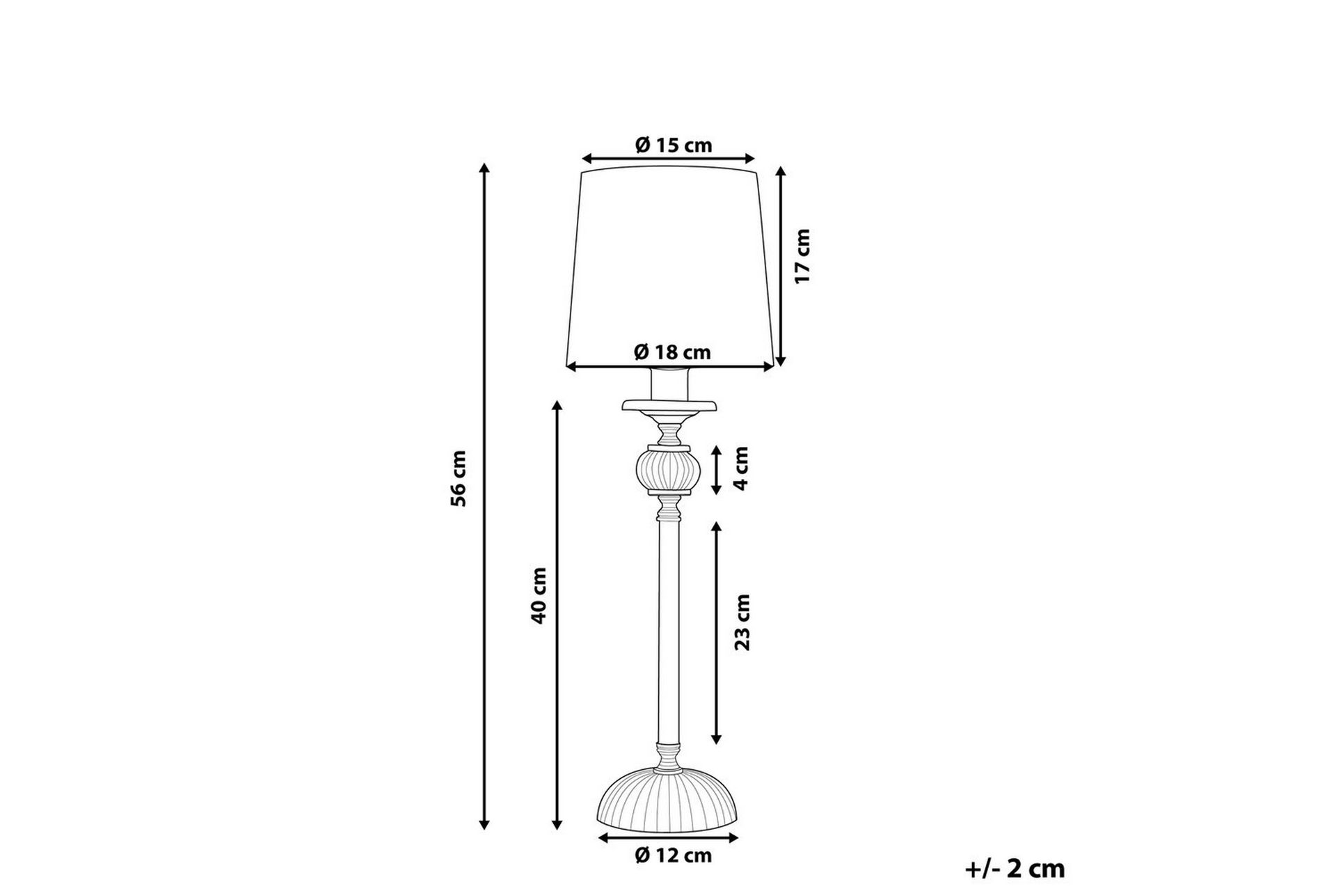 Ardeena Bordlampe 56 cm E14 - Sølv/Svart - Belysning - Innendørsbelysning & Lamper - Nattlampe - Nattlampe bord