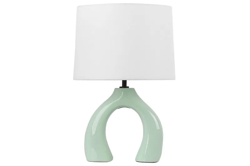 Avsaki Bordlampe 43 cm E27, Lysegrønn/Hvit