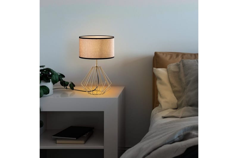 Bordlampe Almasi Beige / Gull - Beige / Gull - Belysning - Innendørsbelysning & Lamper - Nattlampe - Nattlampe bord