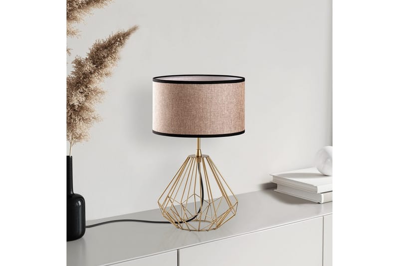 Bordlampe Almasi Beige / Gull - Beige / Gull - Belysning - Innendørsbelysning & Lamper - Nattlampe - Nattlampe bord