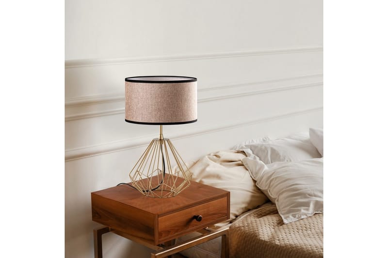 Bordlampe Almasi Beige / Gull - Beige / Gull - Belysning - Innendørsbelysning & Lamper - Nattlampe - Nattlampe bord