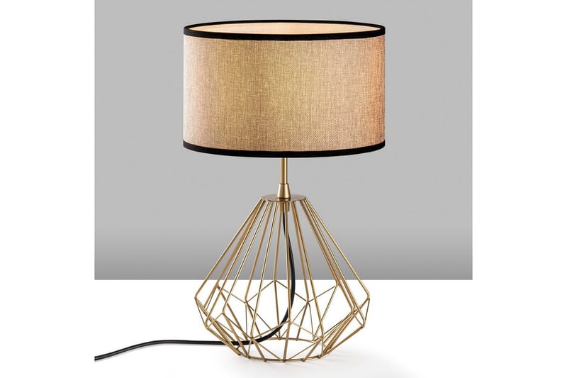 Bordlampe Almasi Beige / Gull - Beige / Gull - Belysning - Innendørsbelysning & Lamper - Nattlampe - Nattlampe bord