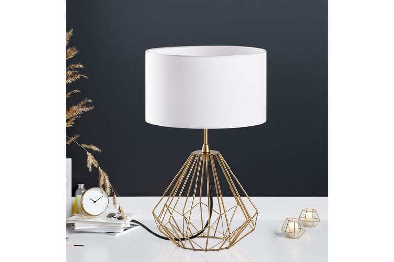 Bordlampe Almasi Hvit / Gull - Hvit / Gull - Belysning - Innendørsbelysning & Lamper - Nattlampe - Nattlampe bord