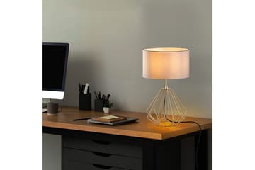 Bordlampe Almasi Hvit / Gull - Hvit / Gull - Belysning - Innendørsbelysning & Lamper - Nattlampe - Nattlampe bord