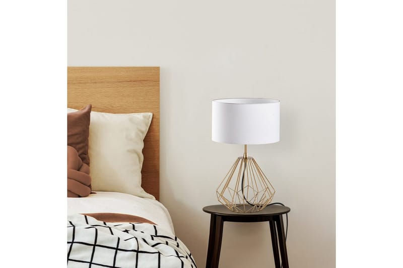 Bordlampe Almasi Hvit / Gull - Hvit / Gull - Belysning - Innendørsbelysning & Lamper - Nattlampe - Nattlampe bord