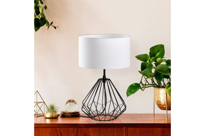 Bordlampe Almasi Hvit / Svart - Hvit / Svart - Belysning - Innendørsbelysning & Lamper - Nattlampe - Nattlampe bord